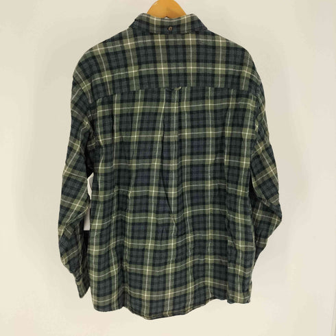 エディーバウアー Eddie Bauer 90-00S 白タグ タータン チェック フラップポケット B.D シャツ メンズ import:M