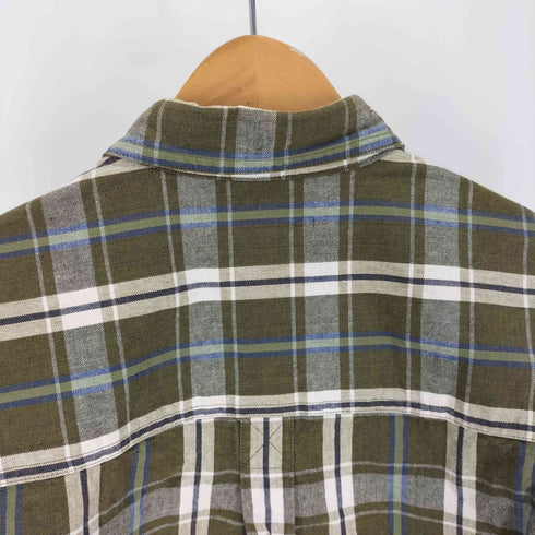 エディーバウアー Eddie Bauer 90-00S 白タグ タータンチェック L/S レギュラーカラー シャツ メンズ import:M