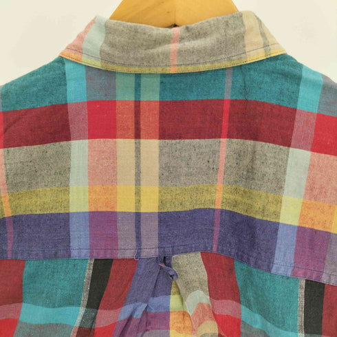 エディーバウアー Eddie Bauer 80-90S 黒タグ Superior Madras マルチカラー マドラスチェック B.D S/S シャツ メンズ import:M