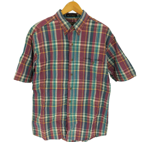 エディーバウアー Eddie Bauer 80-90S 黒タグ Superior Madras マドラスチェック B.D S/S シャツ メンズ import:M