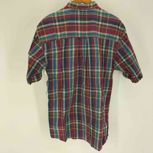 エディーバウアー Eddie Bauer 80-90S 黒タグ Superior Madras マドラスチェック B.D S/S シャツ メンズ import:M