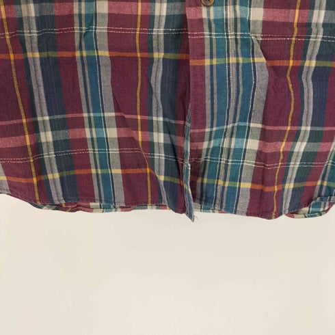 エディーバウアー Eddie Bauer 80-90S 黒タグ Superior Madras マドラスチェック B.D S/S シャツ メンズ import:M