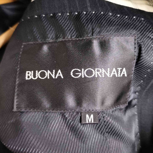 ボナジョルナータ BUONA GIORNATA シャドーストライプ シルク混 2B テーラードジャケット スラックスパンツ スーツ セットアップ メンズ import:M