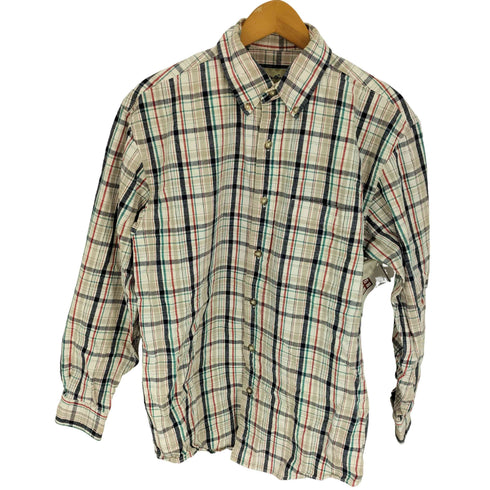 エディーバウアー Eddie Bauer 90-00S 白タグ マドラス チェック B.D L/S シャツ メンズ import:XS