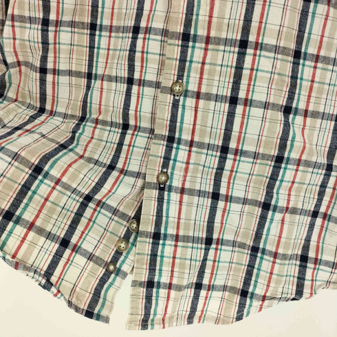 エディーバウアー Eddie Bauer 90-00S 白タグ マドラス チェック B.D L/S シャツ メンズ import:XS