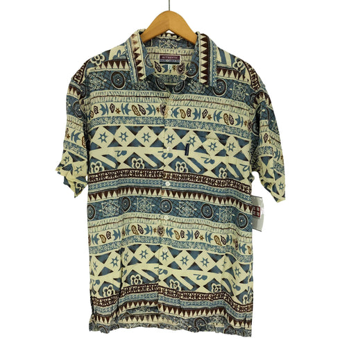 ナイジェルケーボン NIGEL CABOURN 90S AUTHENTIC 旧タグ ネイティブ 総柄 開襟 オープンカラー レーヨン アロハ シャツ メンズ 2