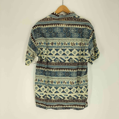 ナイジェルケーボン NIGEL CABOURN 90S AUTHENTIC 旧タグ ネイティブ 総柄 開襟 オープンカラー レーヨン アロハ シャツ メンズ 2