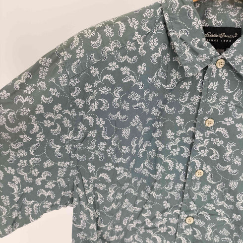 エディーバウアー Eddie Bauer 00S ペイズリー 総柄 S/S レギュラーカラー シャツ メンズ import:XS