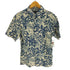 エディーバウアー Eddie Bauer 00S リーフ 総柄 リネン S/S アロハ シャツ メンズ import:XS