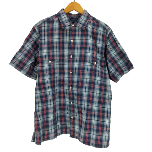 GLENOVER タータンチェック フラップポケット コットン ポリ S/S シャツ メンズ JPN:M