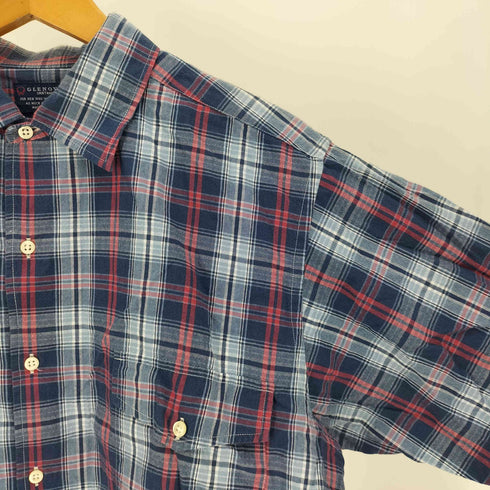 GLENOVER タータンチェック フラップポケット コットン ポリ S/S シャツ メンズ JPN:M
