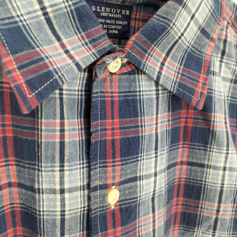 GLENOVER タータンチェック フラップポケット コットン ポリ S/S シャツ メンズ JPN:M
