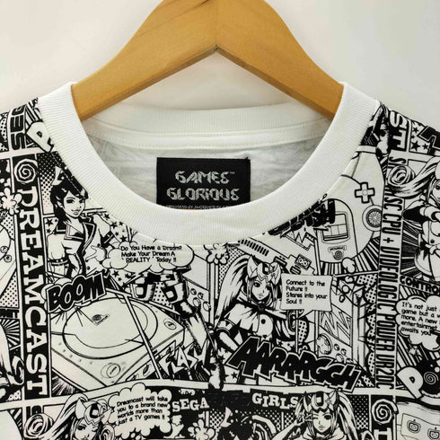 GAME GLORIOUS セガ・ハード・ガールズxドリームキャスト Comics Tシャツ メンズ JPN:M