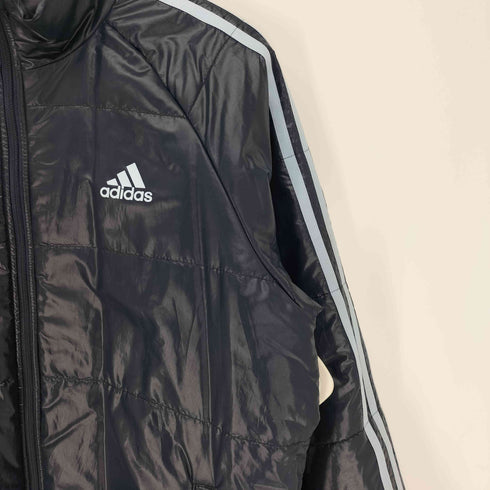 アディダス adidas パフォーマンスロゴ プリント スリーストライプ ジップアップ 中綿 ジャケット レディース 160
