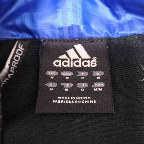 アディダス adidas CLIMA PROOF 裏地フリース パフォーマンスロゴ プリント サイドライン ストライプ ジップアップ ジャケット メンズ import:M