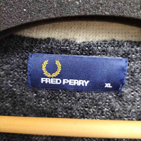 フレッドペリー FRED PERRY バイカラー モヘアカーディガン メンズ XL