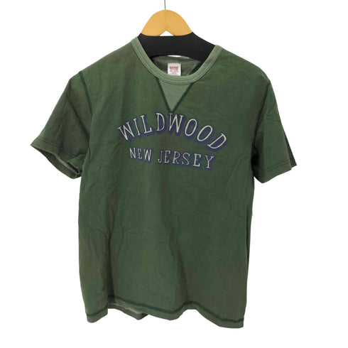 バーンズ Barns 両V WILDWOOD NEW JERSEY プリント半袖Tシャツ メンズ L