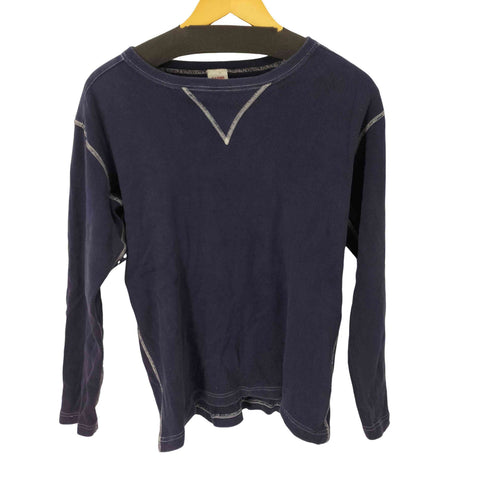 バーンズ Barns Vガゼット クルーネック長袖Tシャツ メンズ L