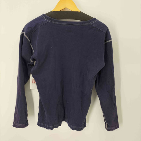 バーンズ Barns Vガゼット クルーネック長袖Tシャツ メンズ L