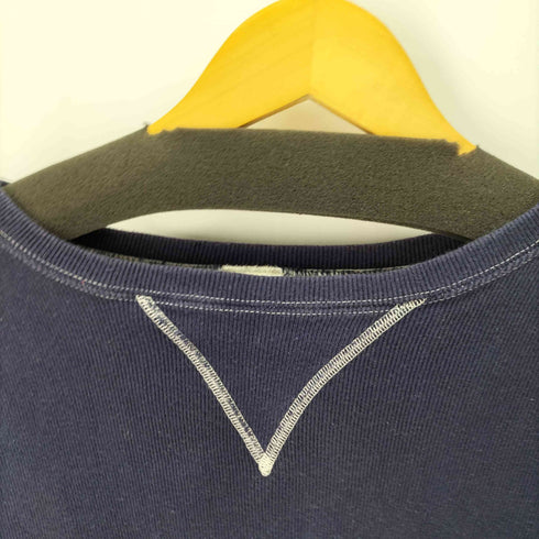 バーンズ Barns Vガゼット クルーネック長袖Tシャツ メンズ L