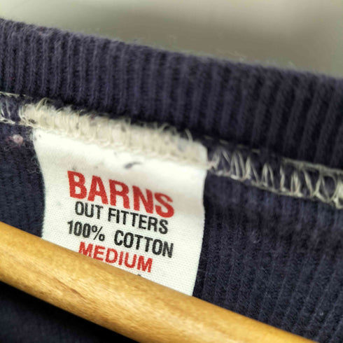 バーンズ Barns Vガゼット クルーネック長袖Tシャツ メンズ L