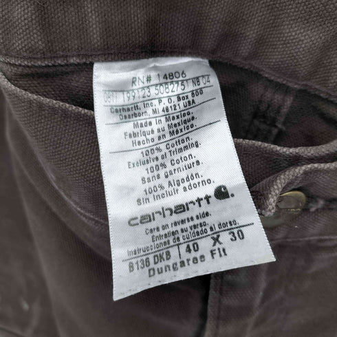 カーハート Carhartt B136 DKB MADE IN MEXICO ダブルニー ダックペインターパンツ メンズ 40/30