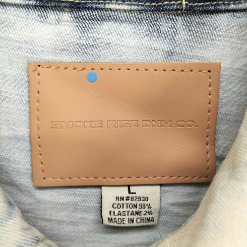 SMOKE RISE DNM バック刺繍ダメージ加工デニムジャケット メンズ L