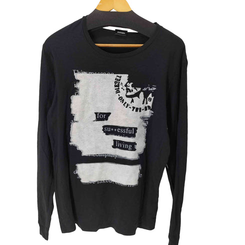 ディーゼル DIESEL フェルト素材ロングスリーブカットソー Y2K メンズ import:L