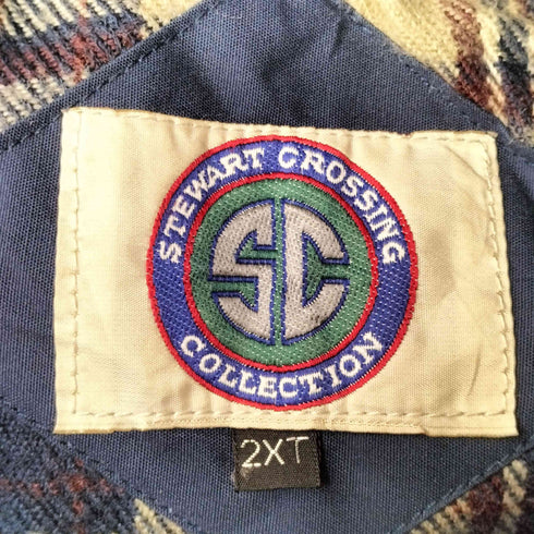 STEWART CROSSING 裏地チェックハーフコート メンズ 2XT