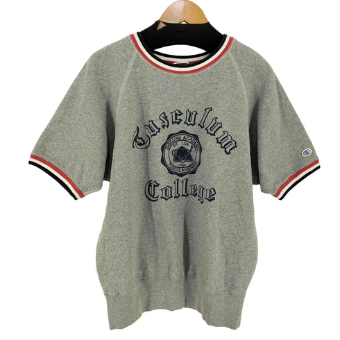 チャンピオン Champion ランタグ復刻 三段カレッジプリント S/S 霜降りスウェット オールドイングリッシュ メンズ import:L