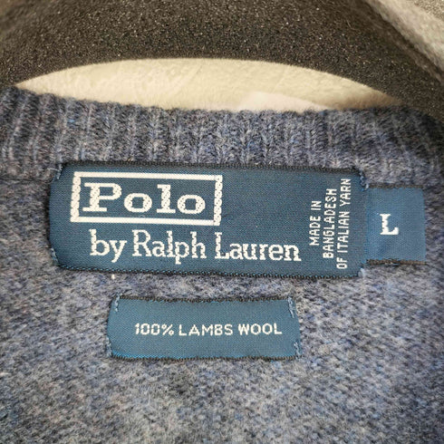 ポロバイラルフローレン Polo by RALPH LAUREN 90-00s スモールポニー刺繍 ラムウール Vネックメランジニット メンズ import:L