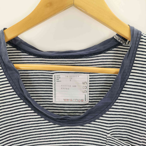 サカイ Sacai 異素材切替 ボーダー クルーネック メンズ JPN:2