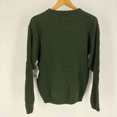 エディーバウアー Eddie Bauer 90-00S 白タグ 畦編み コットン クルーネック ニット セーター メンズ import:XS