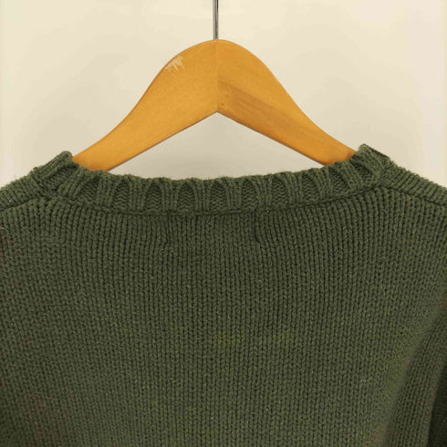 エディーバウアー Eddie Bauer 90-00S 白タグ 畦編み コットン クルーネック ニット セーター メンズ import:XS