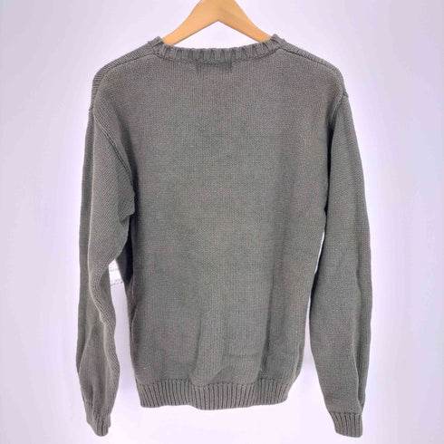 エディーバウアー Eddie Bauer 90-00S 白タグ 畦編み コットン クルーネック ニット セーター メンズ import:XS