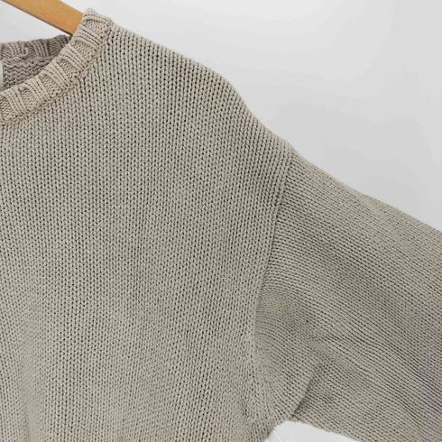 エディーバウアー Eddie Bauer 90-00S 白タグ 畦編み コットン クルーネック ニット セーター メンズ import:XS