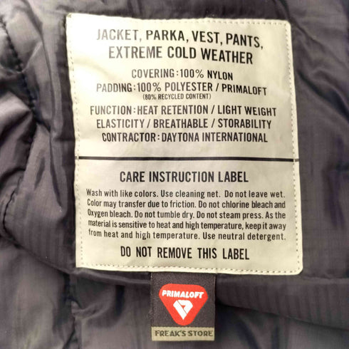 フリークスストア FREAKS STORE 22AW PRIMALOFT フーデッド 中綿 ダウンジャケット LEVEL7 メンズ JPN:L