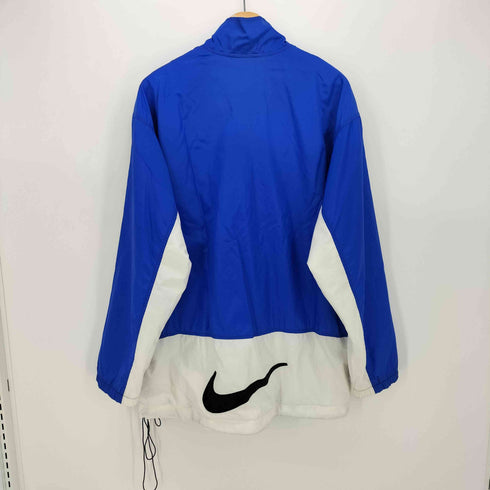 ナイキ NIKE 90‐00S 白タグ スウッシュ刺繍 バイカラー ジップアップ ナイロン ジャケット メンズ JPN:L