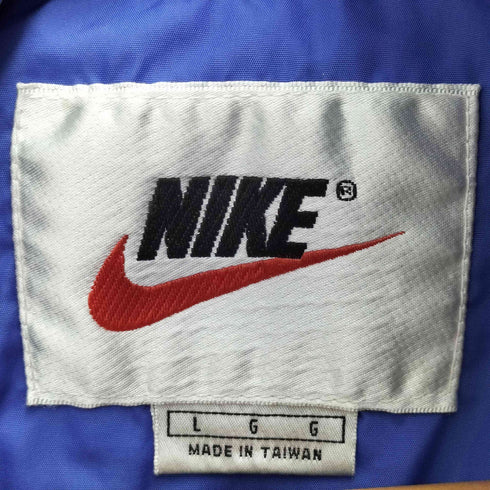 ナイキ NIKE 90‐00S 白タグ スウッシュ刺繍 バイカラー ジップアップ ナイロン ジャケット メンズ JPN:L