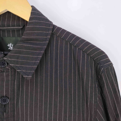 ザスコッチハウス The Scotch House ストライプ コットン シャツジャケット メンズ import:L