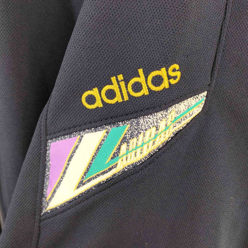 アディダス adidas 80s デサント製 トレフォイルロゴ刺繍 ハイネックジップアップジャケット メンズ 98-6