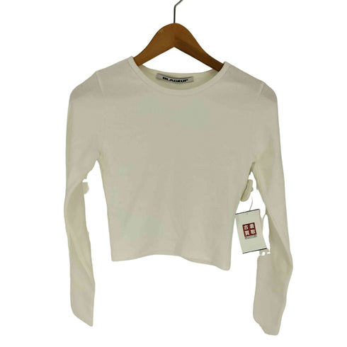 BLACKUP Knit Like Ribbed Long クロップド クルーネック カットソー 韓国 レディース import:S