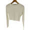 BLACKUP Knit Like Ribbed Long クロップド クルーネック カットソー 韓国 レディース import:S