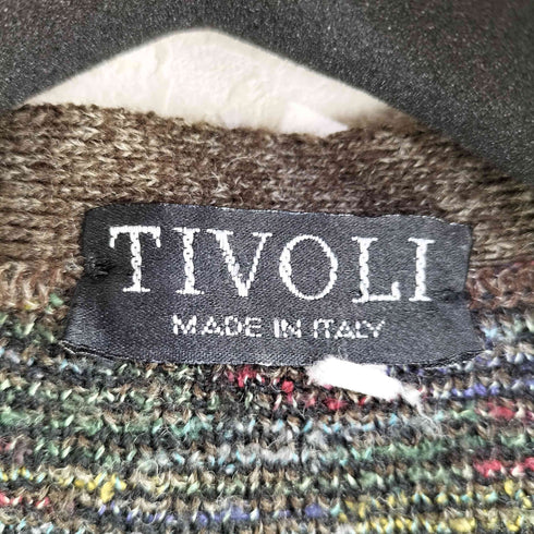 TIVOLI MADE IN ITALY 総柄アクリルウールカーディガン メンズ