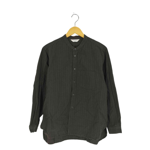 スティルバイハンド STILL BY HAND シャドーストライプバンドカラーシャツ メンズ 46