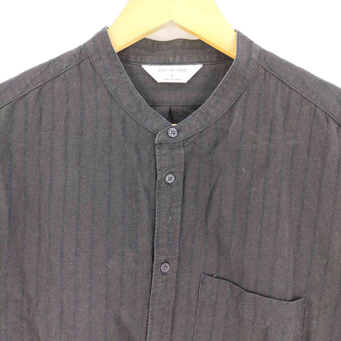 スティルバイハンド STILL BY HAND シャドーストライプバンドカラーシャツ メンズ 46