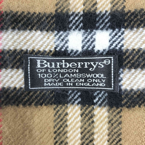 バーバリーズ BURBERRYS イングランド製 ノバチェック ウール フリンジマフラー レディース