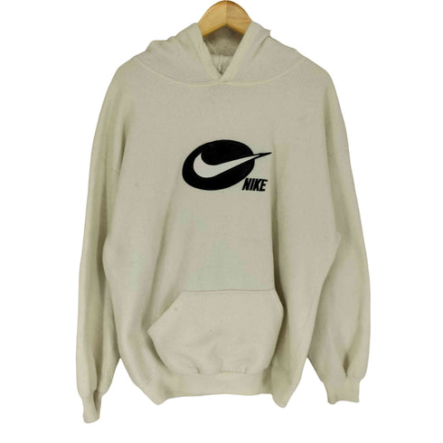 ナイキ NIKE 90-00s MADE IN USA フロントレザーロゴ刺繍 プルオーバーパーカー メンズ