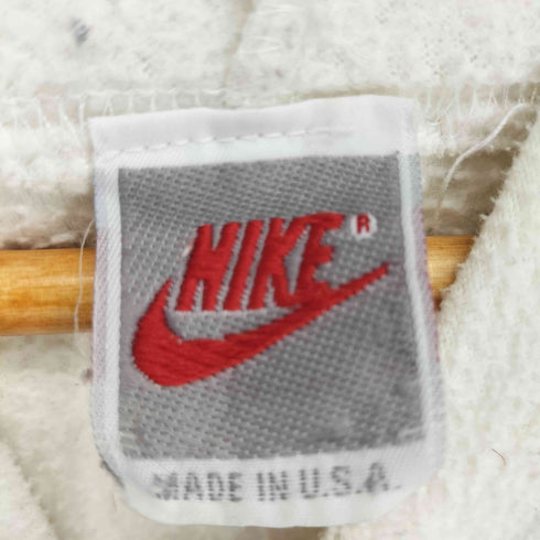 ナイキ NIKE 90-00s MADE IN USA フロントレザーロゴ刺繍 プルオーバーパーカー メンズ