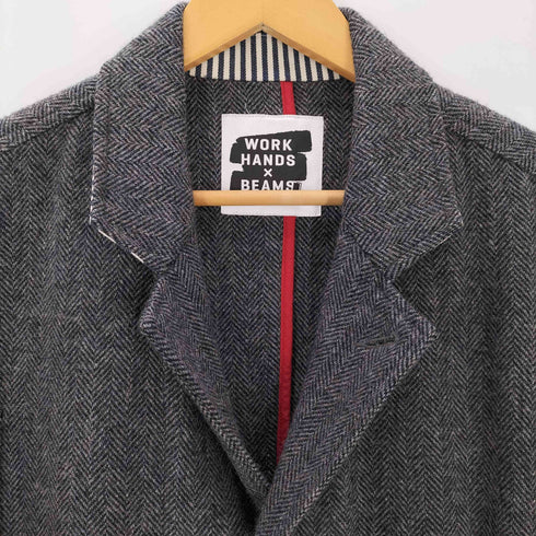 ビームス BEAMS WORK HANDS ウールヘリンボーンテーラードジャケット メンズ